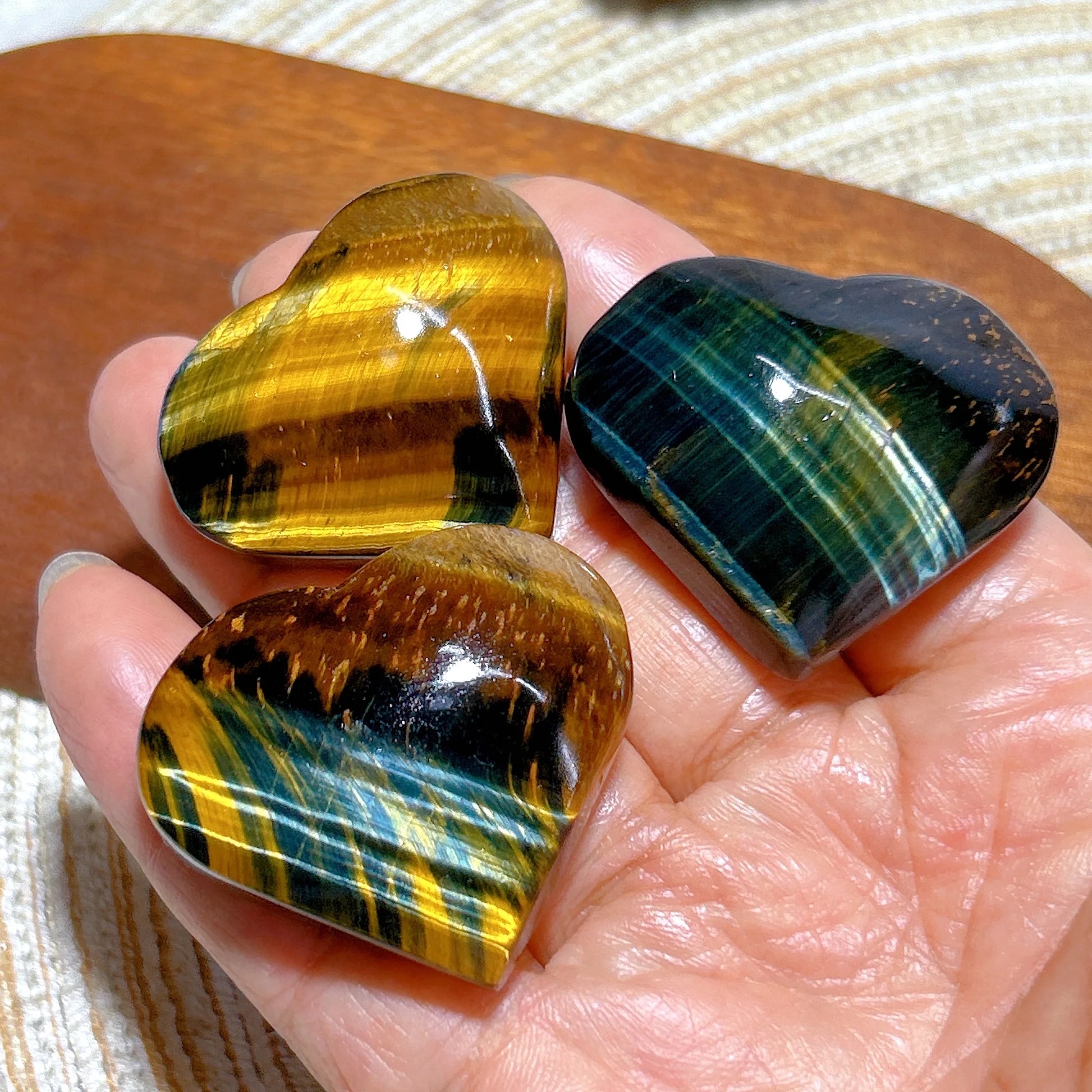 Yellow Blue Tiger Eye Heart-ToShay.org