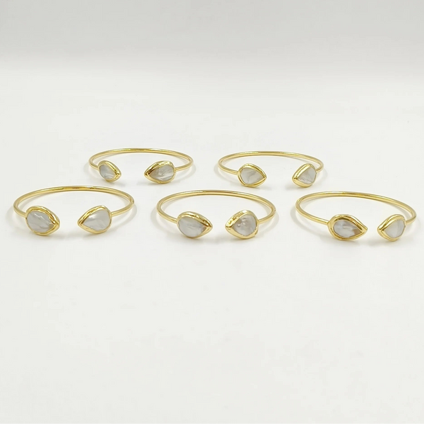 White Shell Cuff Bracelet-ToShay.org