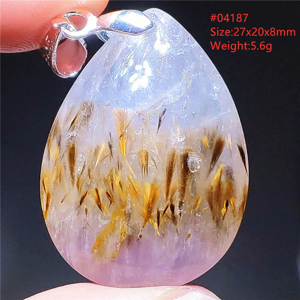 Gold Rutilated Pendant-ToShay.org