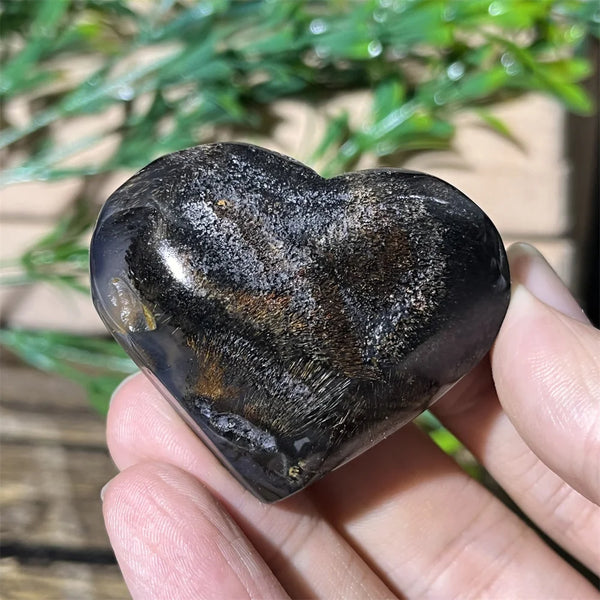 Yellow Hair Agate Heart-ToShay.org