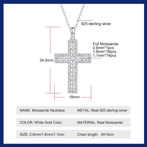 Silver Diamond Cross Pendant-ToShay.org