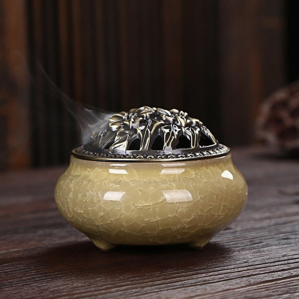 Ice Crack Ceramic Incense Burners-ToShay.org