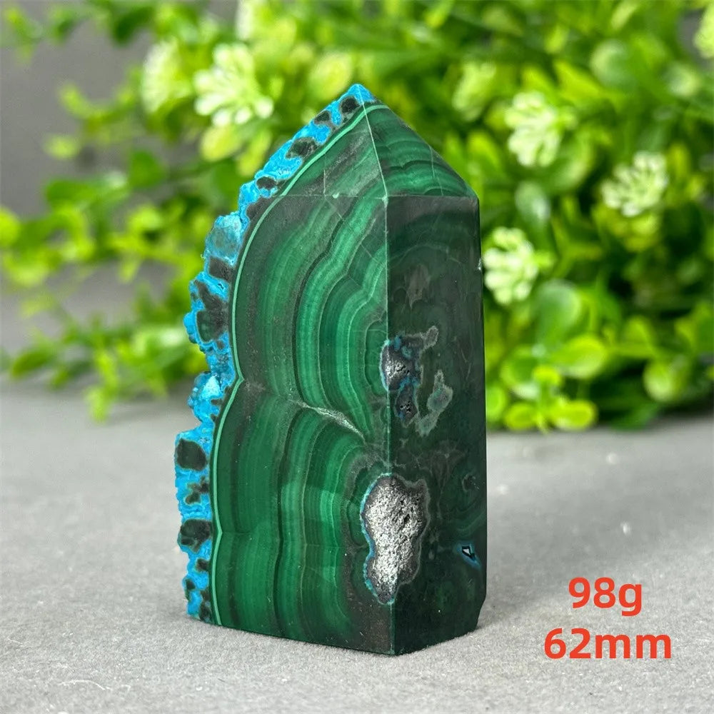 Blue Chrysocolla Malachite Point-ToShay.org