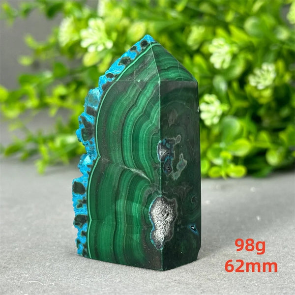 Blue Chrysocolla Malachite Point-ToShay.org
