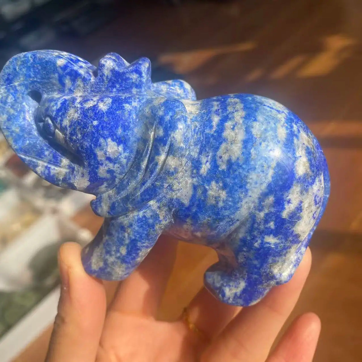 Blue Lapis Lazuli Elephant-ToShay.org