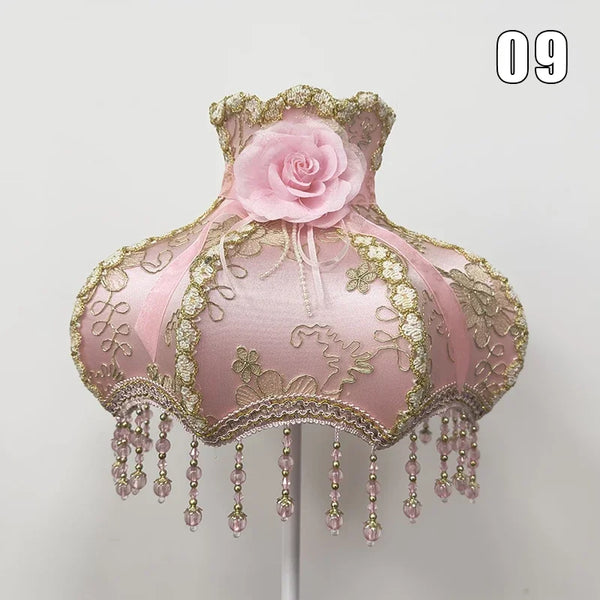 Beaded Lace Flower Lamp Shade-ToShay.org