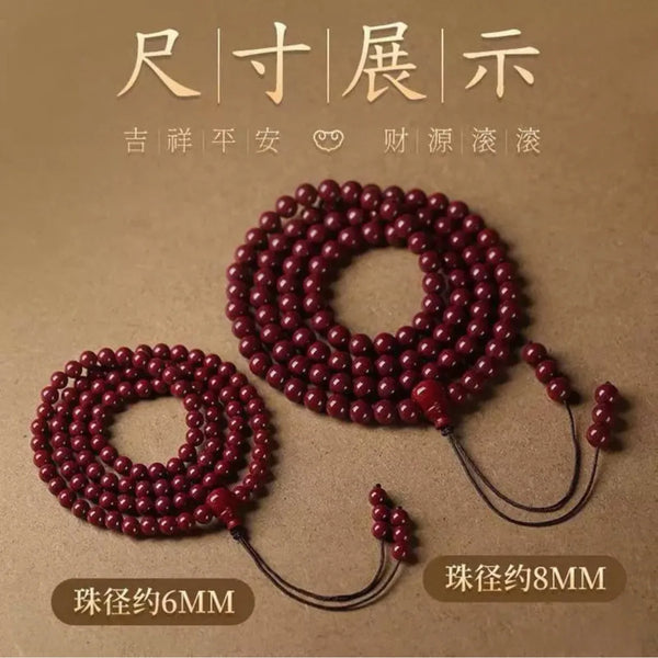 Red Cinnabar Bead Mala-ToShay.org