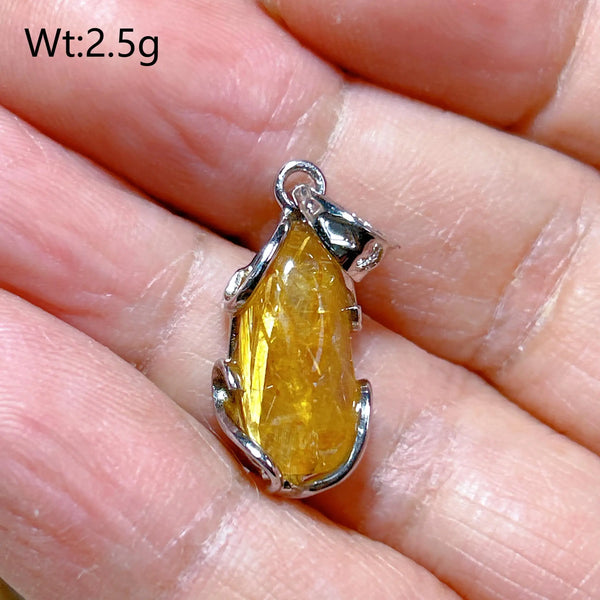 Gold Rutilated Pendant-ToShay.org