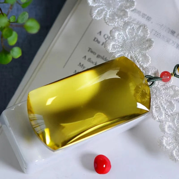 Yellow Citrine Quartz Pendant-ToShay.org