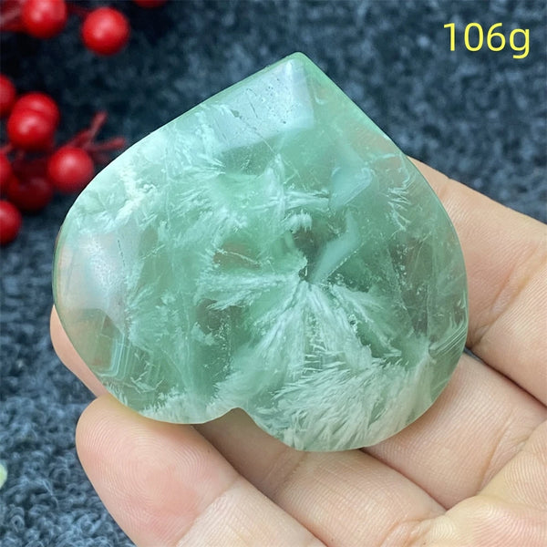 Green Feather Fluorite Heart-ToShay.org