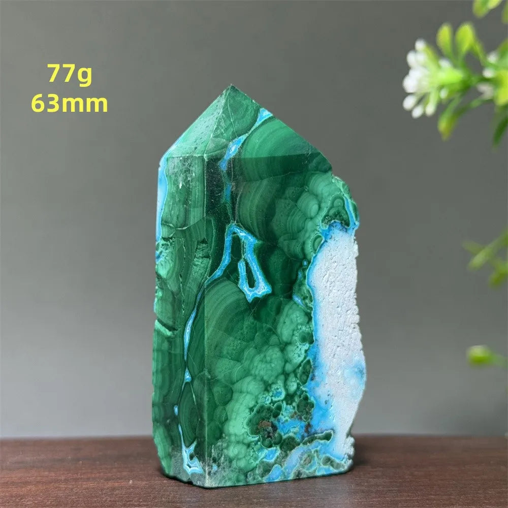 Blue Chrysocolla Malachite Point-ToShay.org