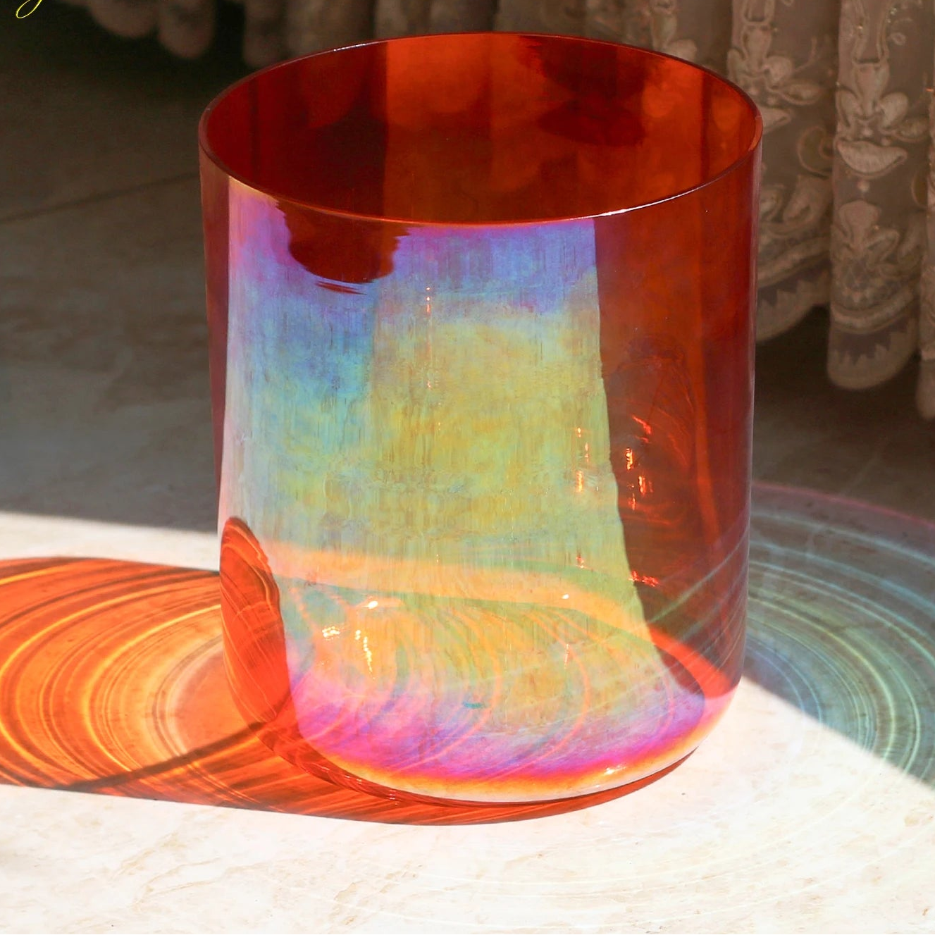 Crystal Soul Classic Red Aurora Crystal Singing Bowl for Meditation Seven Chakra Sound Therapy Prefect Pitch-ToShay.org