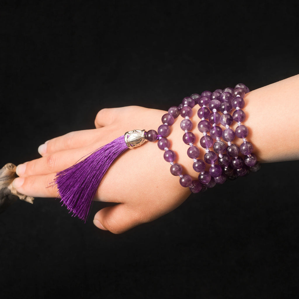 Purple Amethyst Bead Mala-ToShay.org