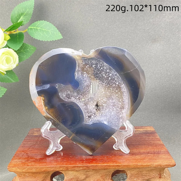 Grey Agate Crystal Heart-ToShay.org