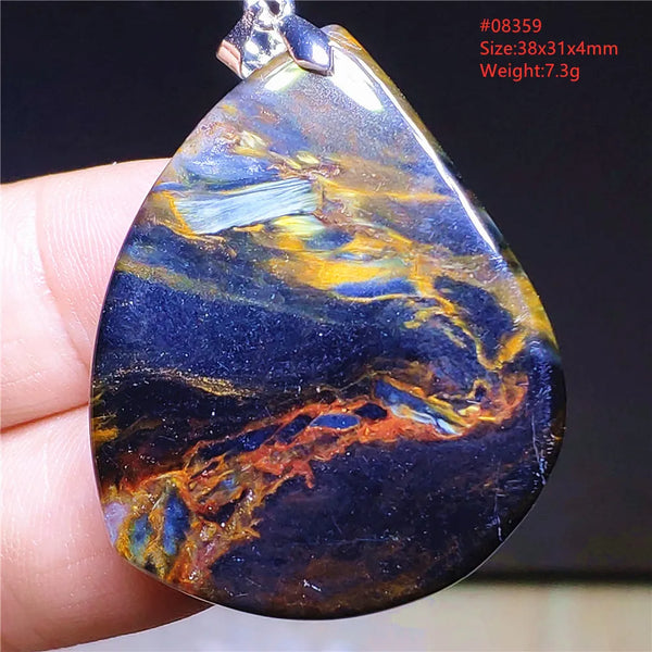Blue Pietersite Chatoyant Pendant-ToShay.org