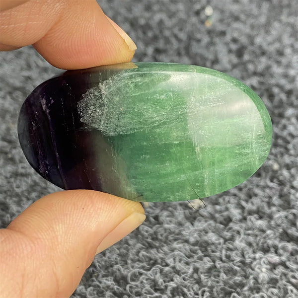 Green Fluorite Palm Stone-ToShay.org