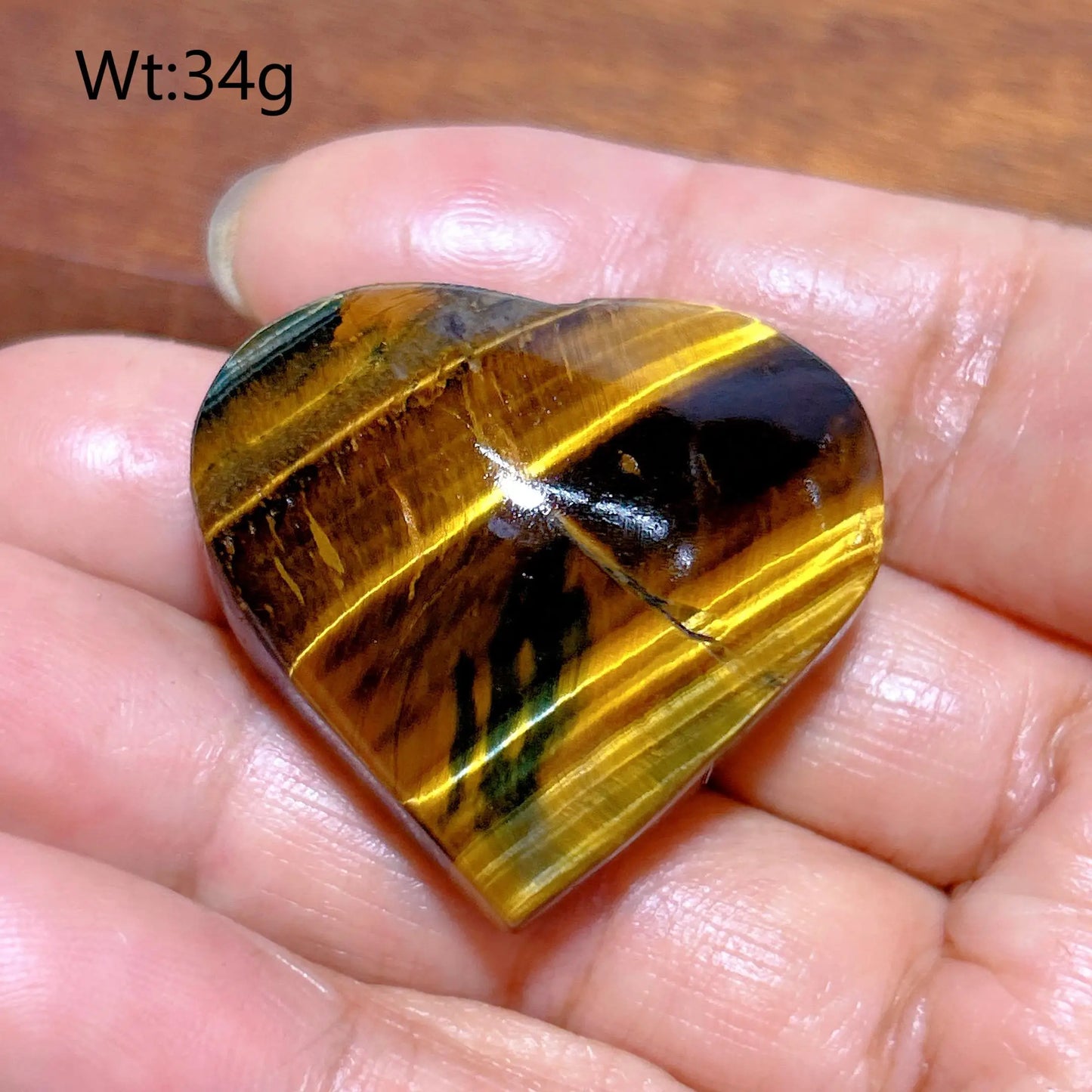 Yellow Blue Tiger Eye Heart-ToShay.org
