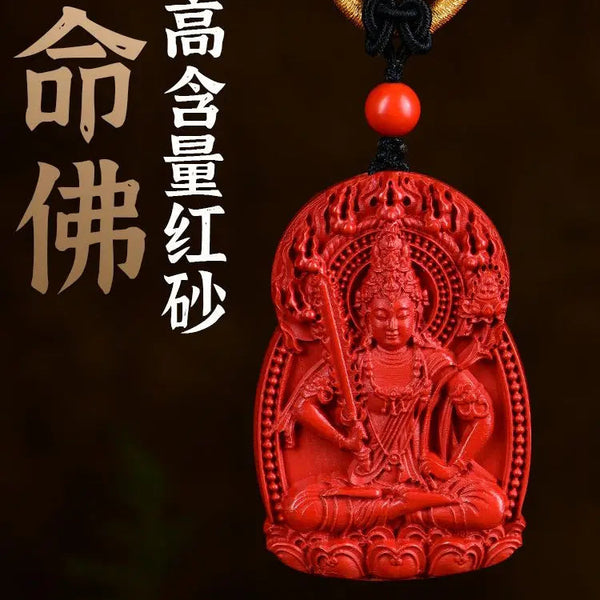 Red Cinnabar Buddha Pendant-ToShay.org
