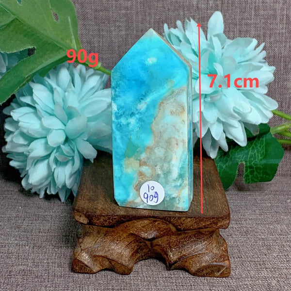 Blue Caribbean Calcite Point-ToShay.org