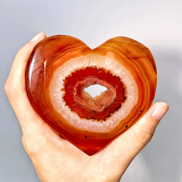 Orange Carnelian Geode Heart-ToShay.org
