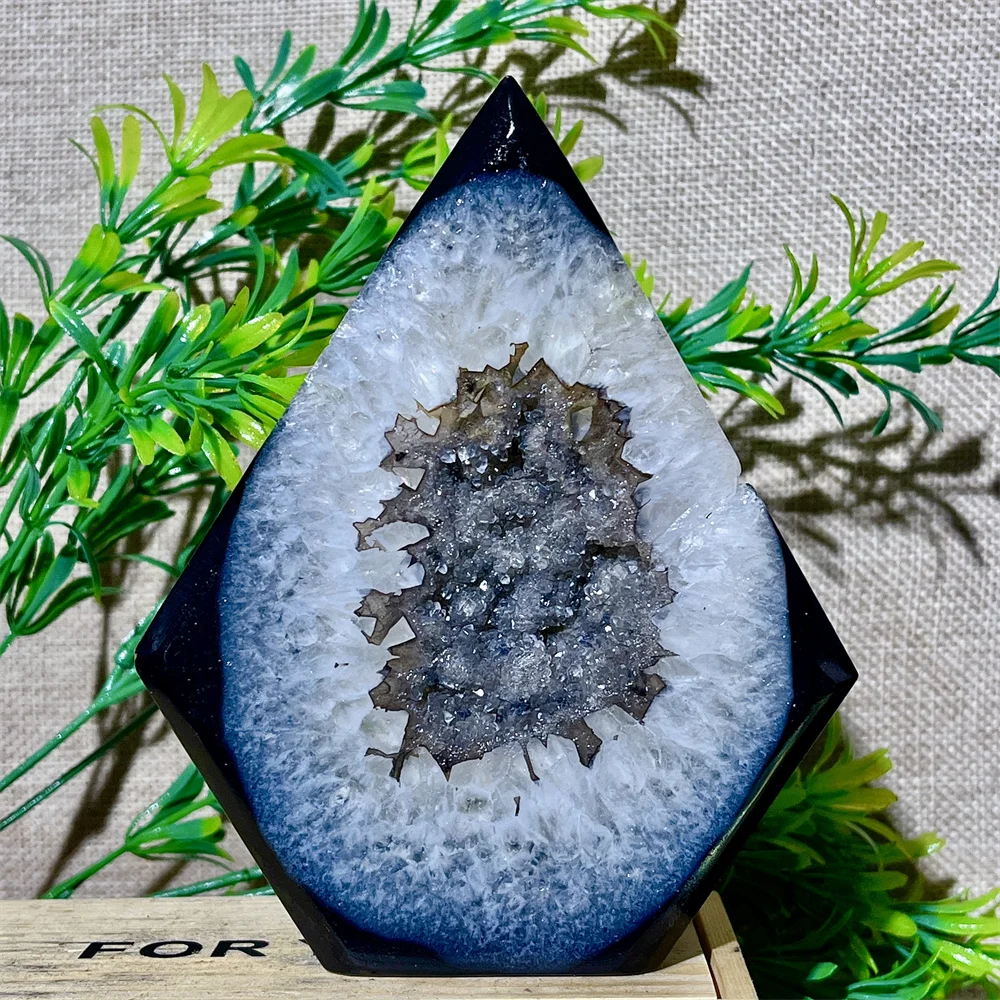 Black Agate Geode Torch-ToShay.org