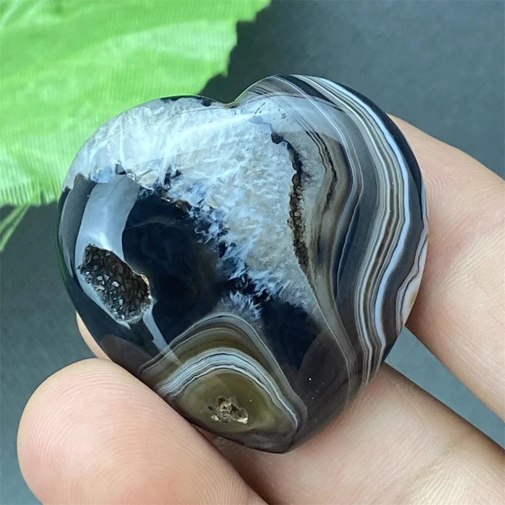 Black Agate Geode Heart-ToShay.org