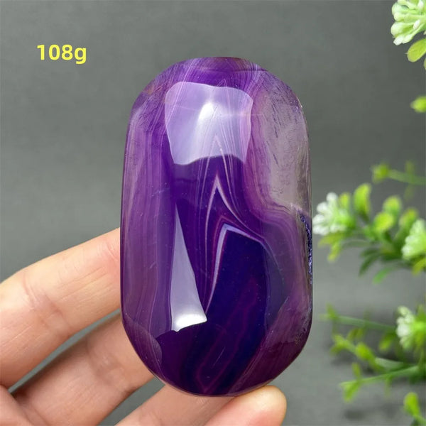 Purple Agate Palm Stone-ToShay.org