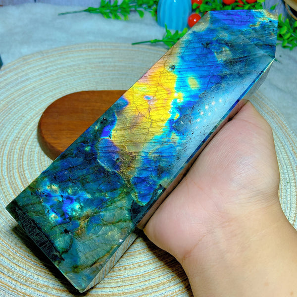 Blue Gold Flash Labradorite Tower-ToShay.org