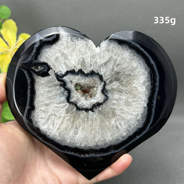 Black Agate Crystal Heart-ToShay.org