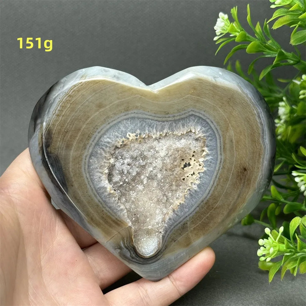 Grey Agate Geode Heart-ToShay.org