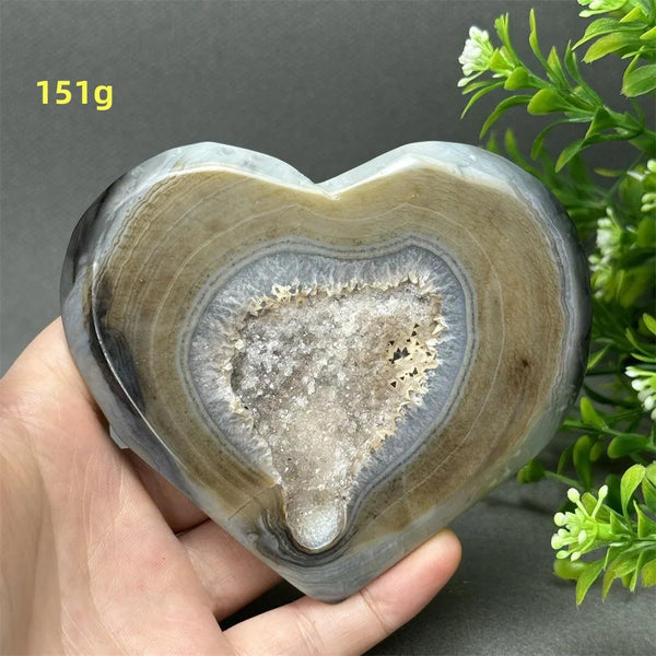 Grey Agate Geode Heart-ToShay.org