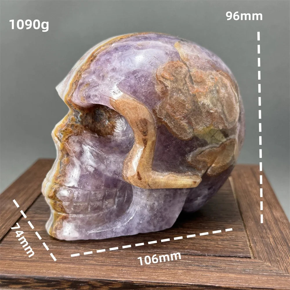 Natural Fantasy Amethyst Skull Hand-Carved Skull Aura Super Energy Home Decoration Witchcraft Altar Meditation Ornaments-ToShay.org