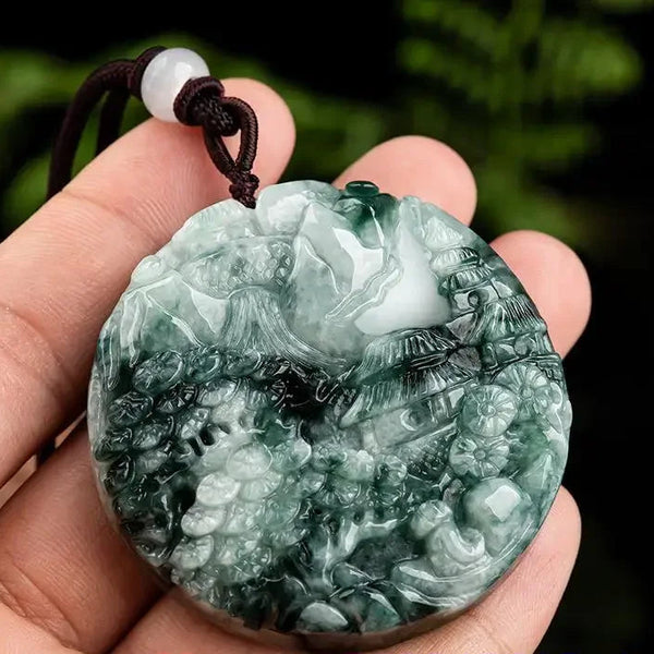 Green Jade Landscape Pendant-ToShay.org