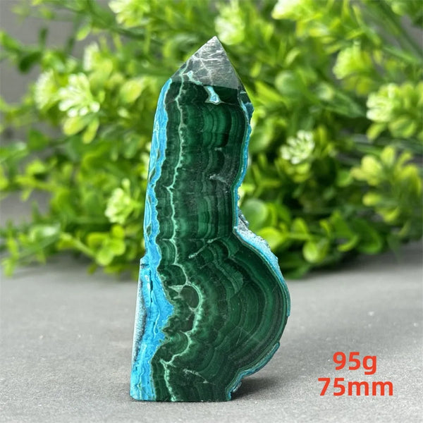 Blue Chrysocolla Malachite Point-ToShay.org