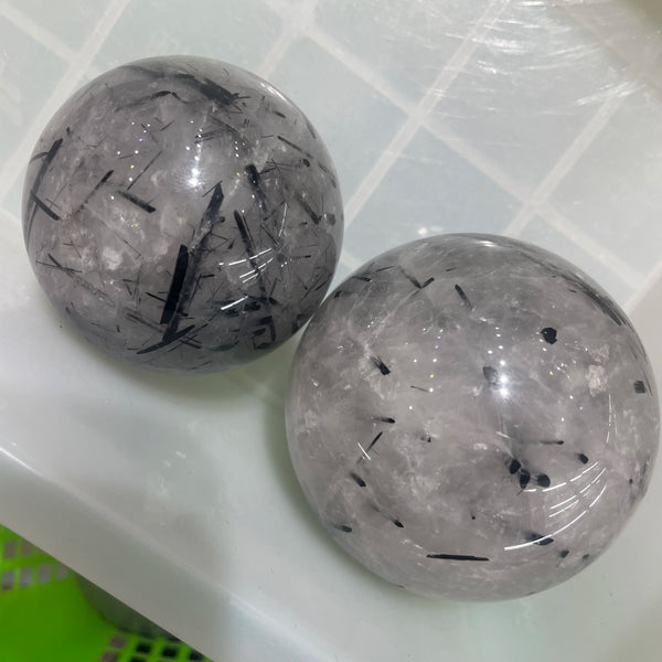 Black Hair Rutilated Quartz Ball-ToShay.org