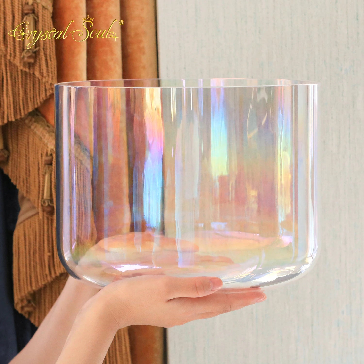 Clear Aurora Crystal Singing Bowl-ToShay.org