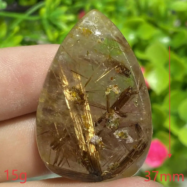 Gold Hair Rutilated Quartz Pendant-ToShay.org