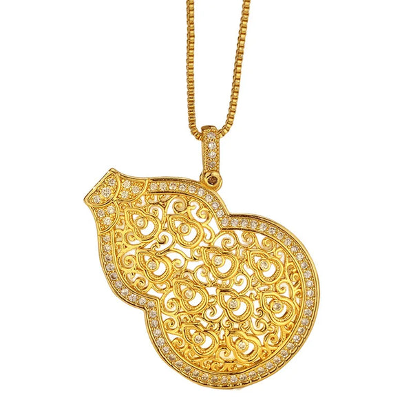 Gold Moissanite Gourd Pendant-ToShay.org