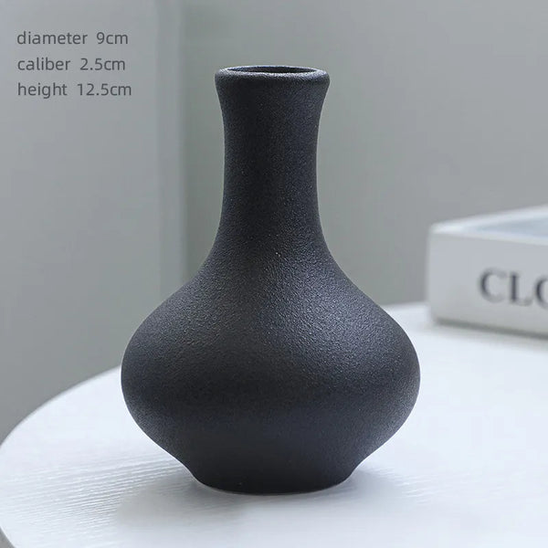 Black Matte Ceramic Vase-ToShay.org