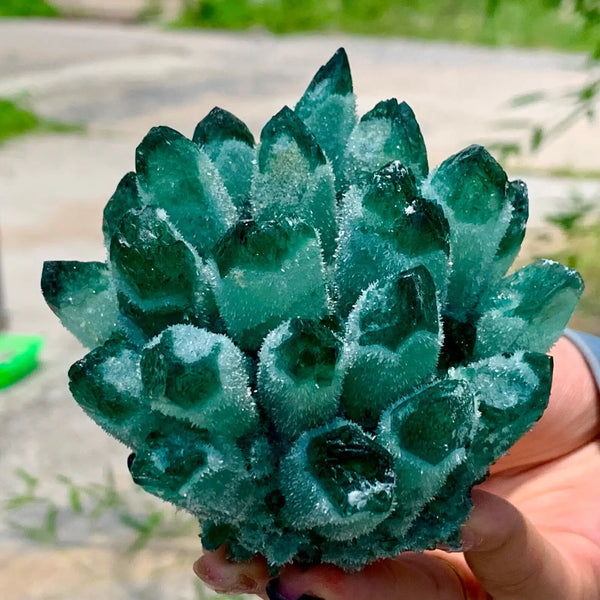 Green Quartz Crystal Cluster-ToShay.org
