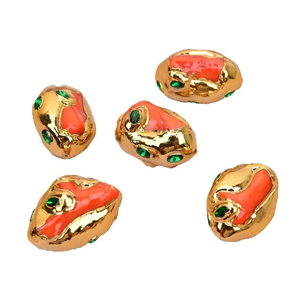 Orange Coral Paved Beads-ToShay.org