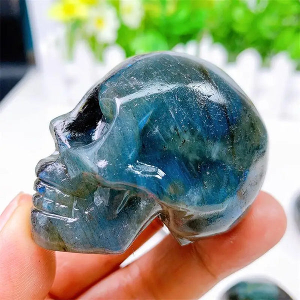 Blue Labradorite Heart Eye Skull-ToShay.org