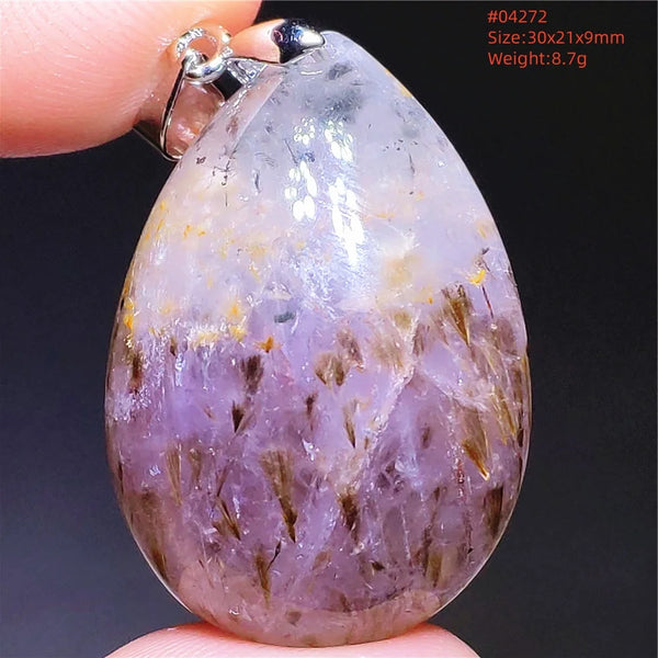 Purple Rutilated Auralite Pendant-ToShay.org