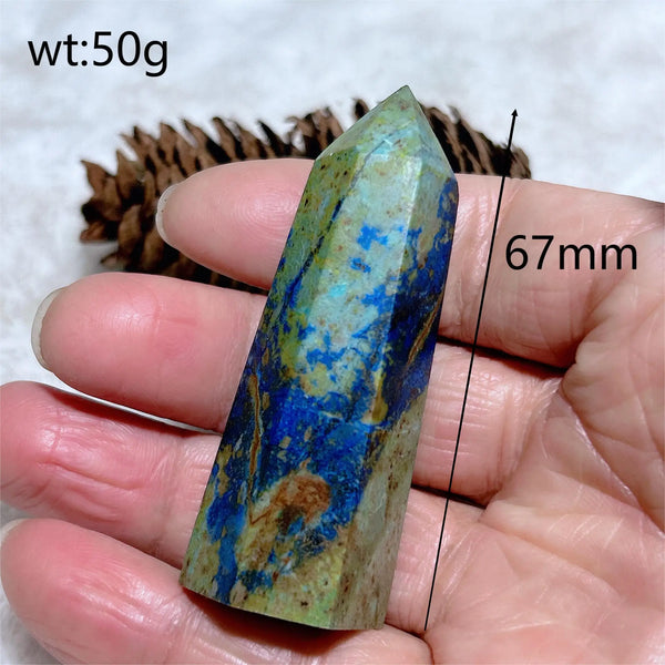 Blue Azurite Chrysocolla Point-ToShay.org