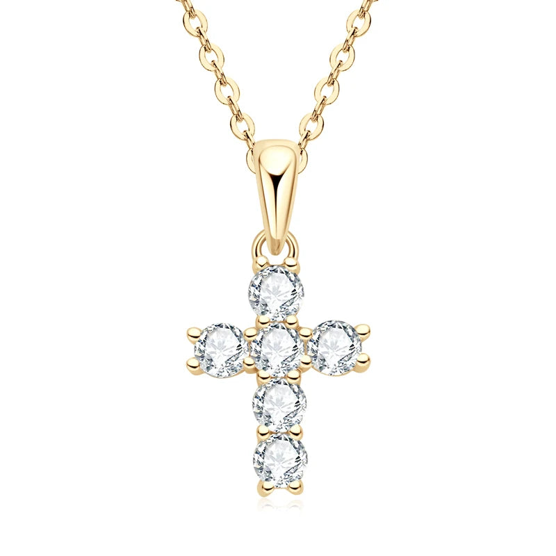 Silver Diamond Cross Pendant-ToShay.org