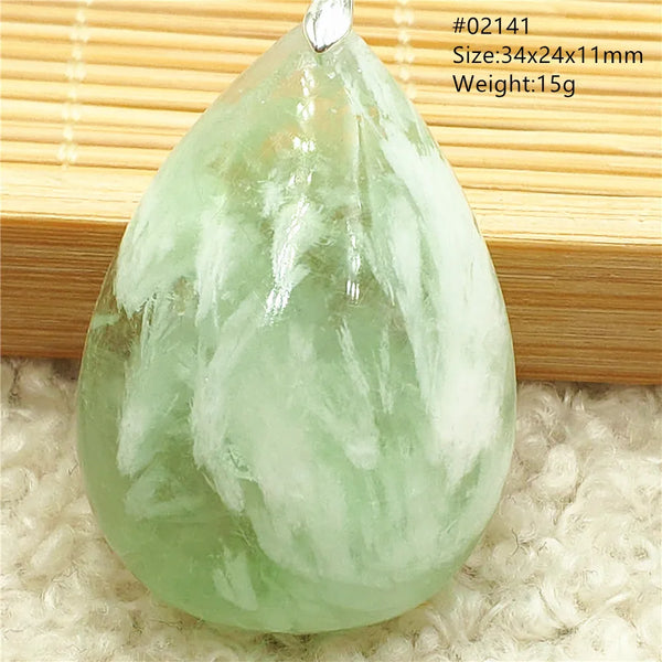 Green Feather Fluorite Pendant-ToShay.org