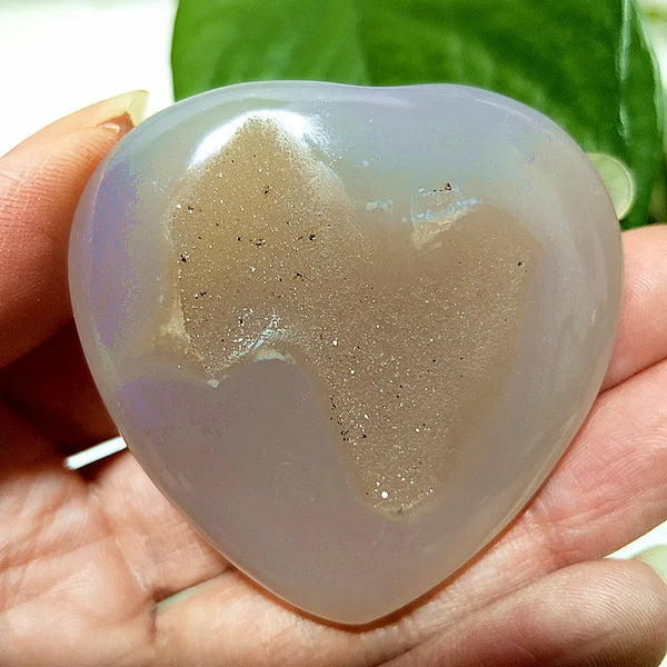 Grey Drusy Agate Heart-ToShay.org
