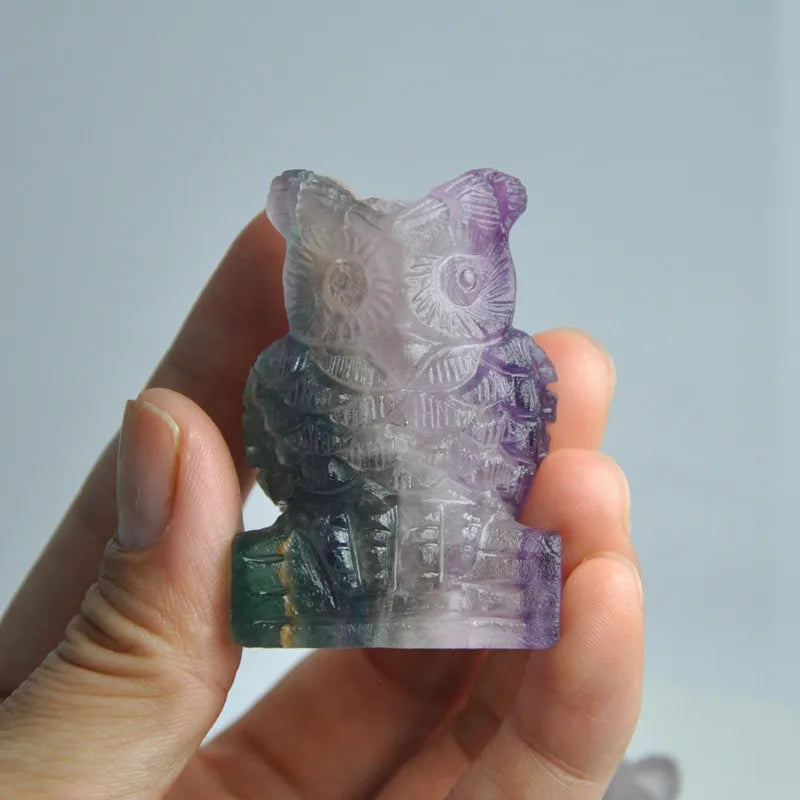 Rainbow Fluorite Owl-ToShay.org