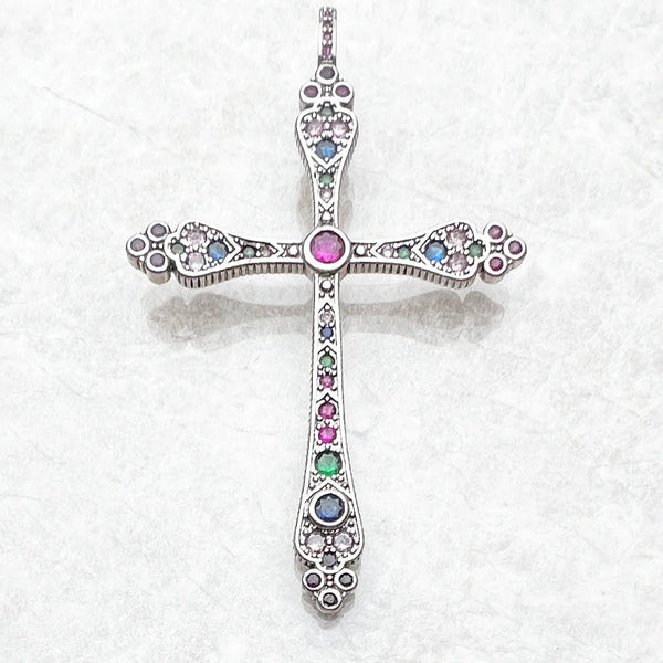 Silver Jewel Cross Pendant-ToShay.org