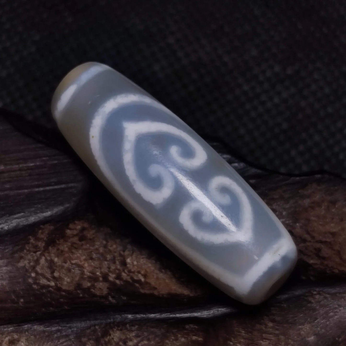 Grey Jade Agate Dzi Beads-ToShay.org